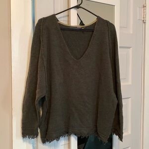 Free People Wool and Linen Blend Sweater, Women’s size M, Green color blend